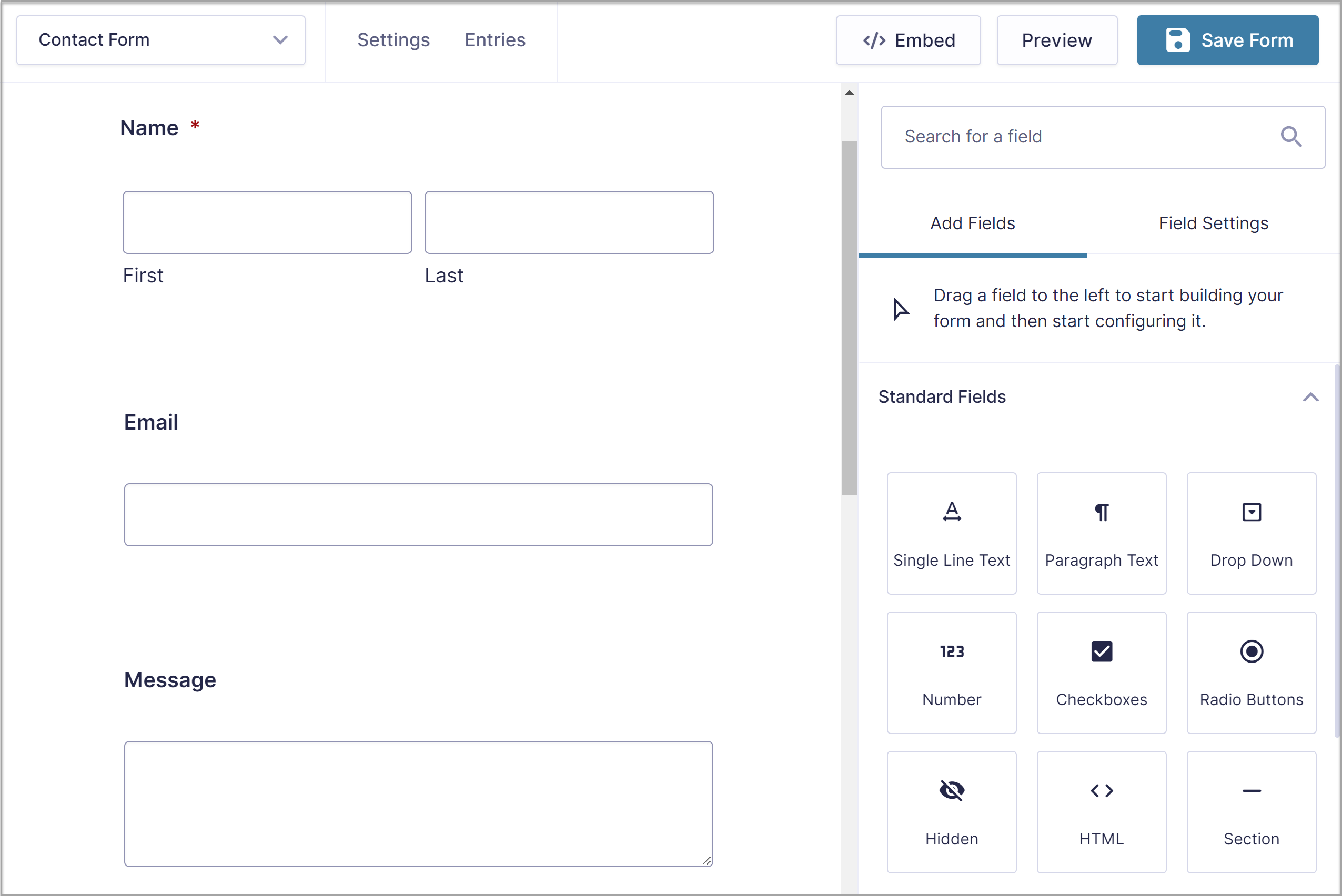 Contact Form Get Started