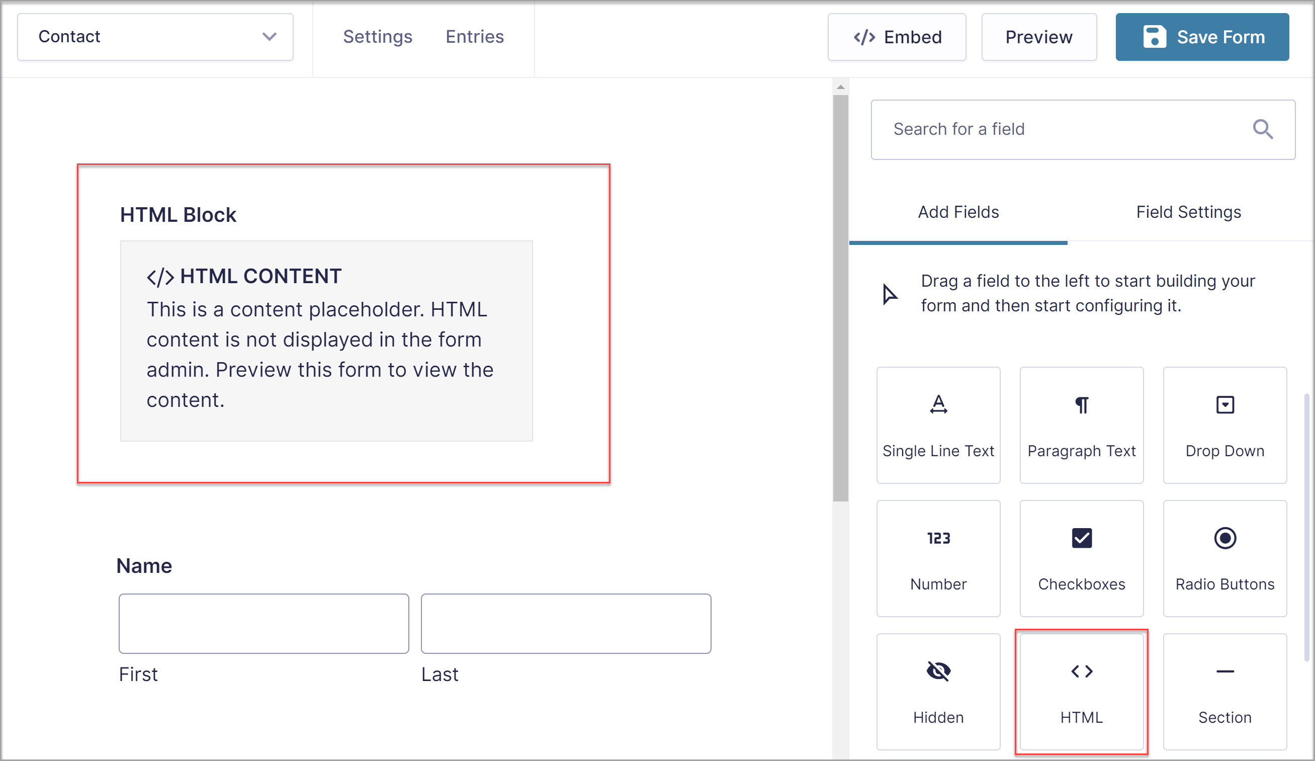 HTML Block