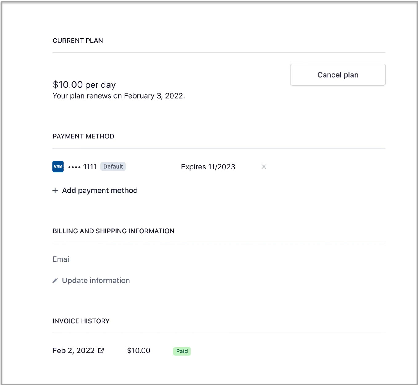 Customer Portal - Stripe Shortcode
