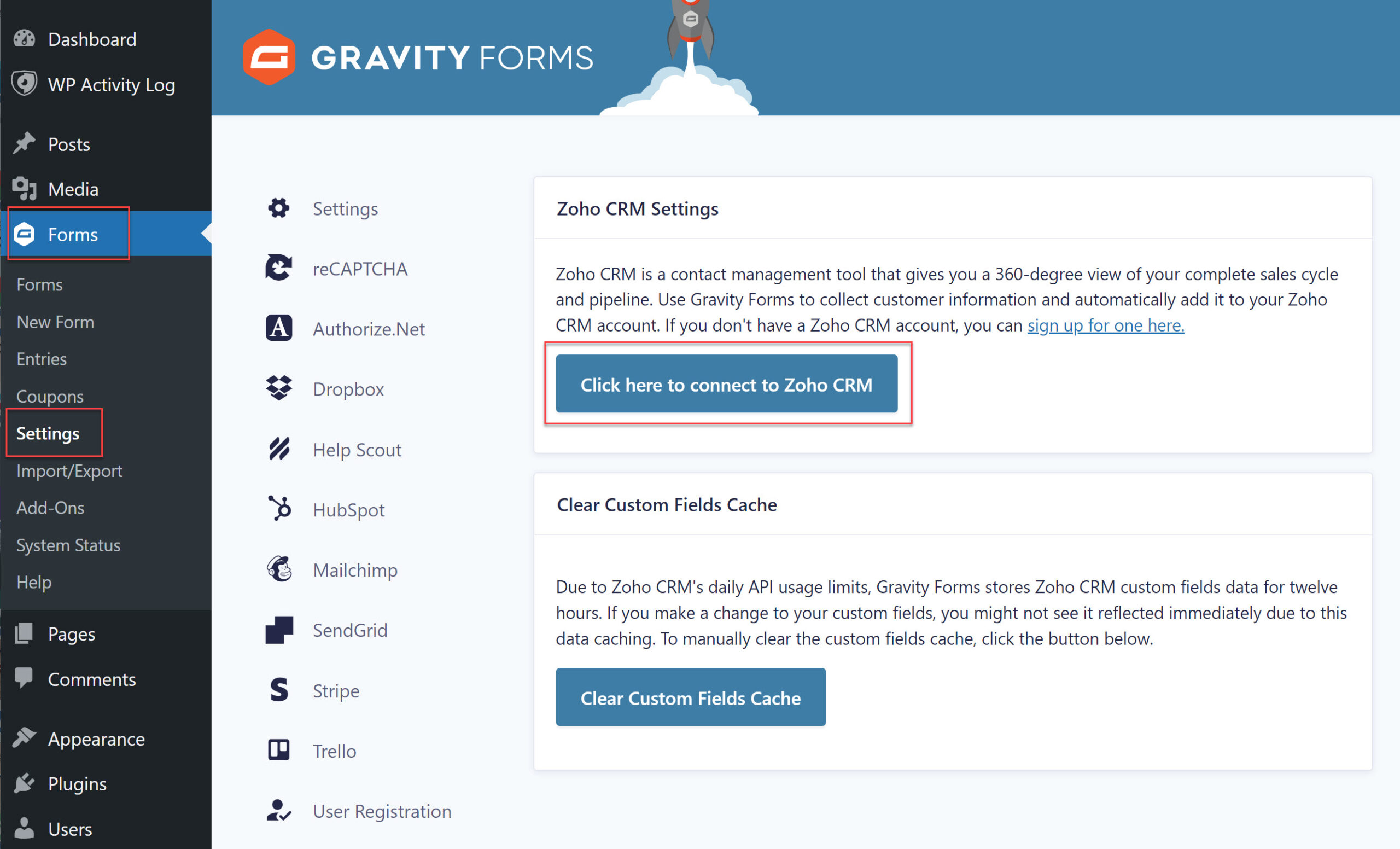 Zoho CRM integration