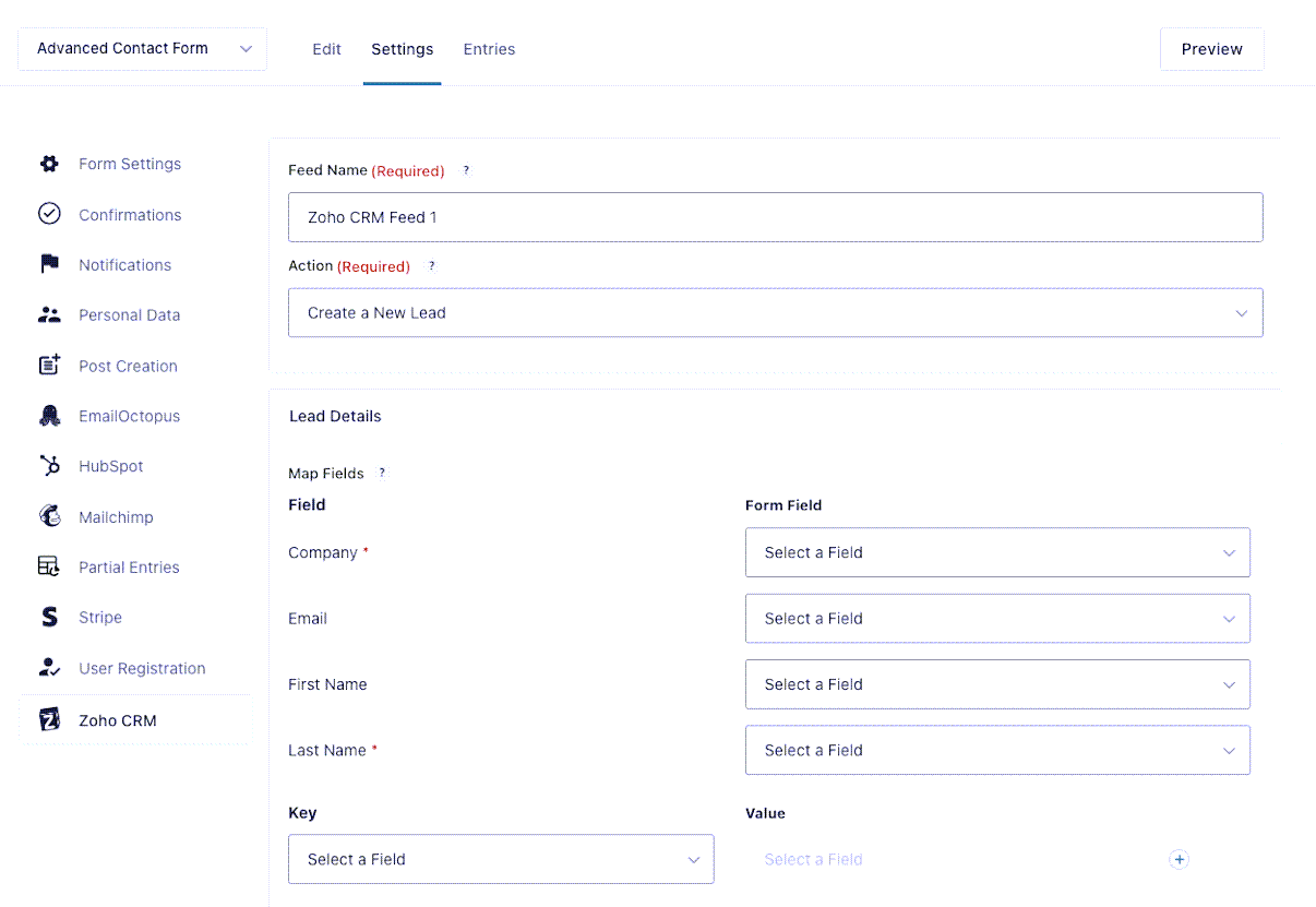 Zoho Settings