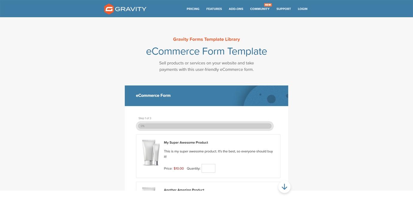 ecommerce form template