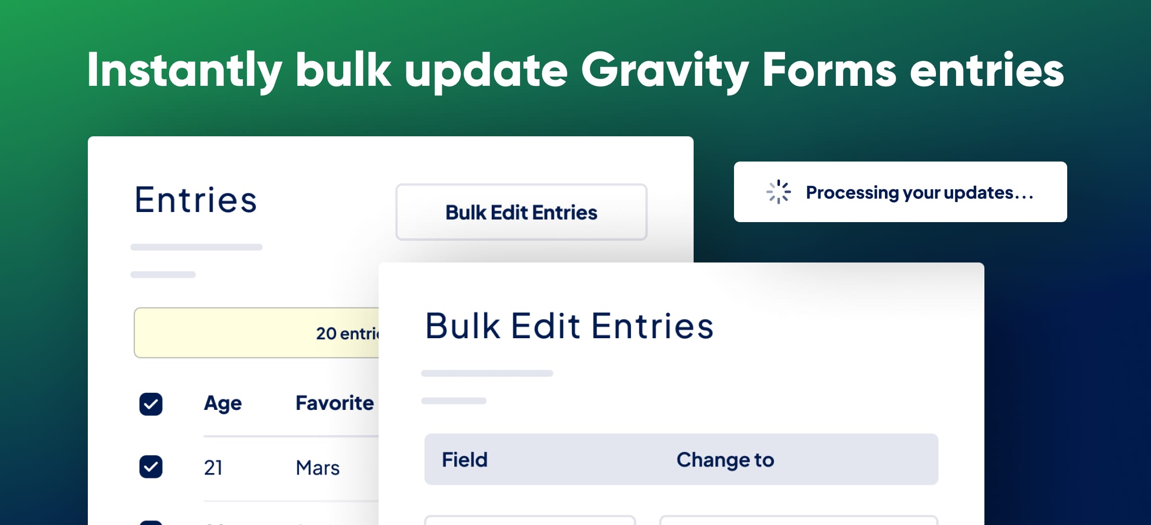GravityActions: Bulk update Gravity Forms entries