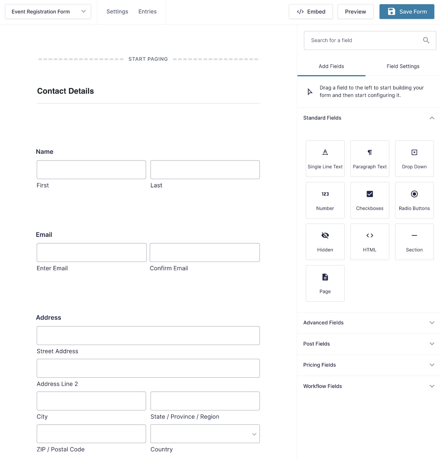 Set up your form