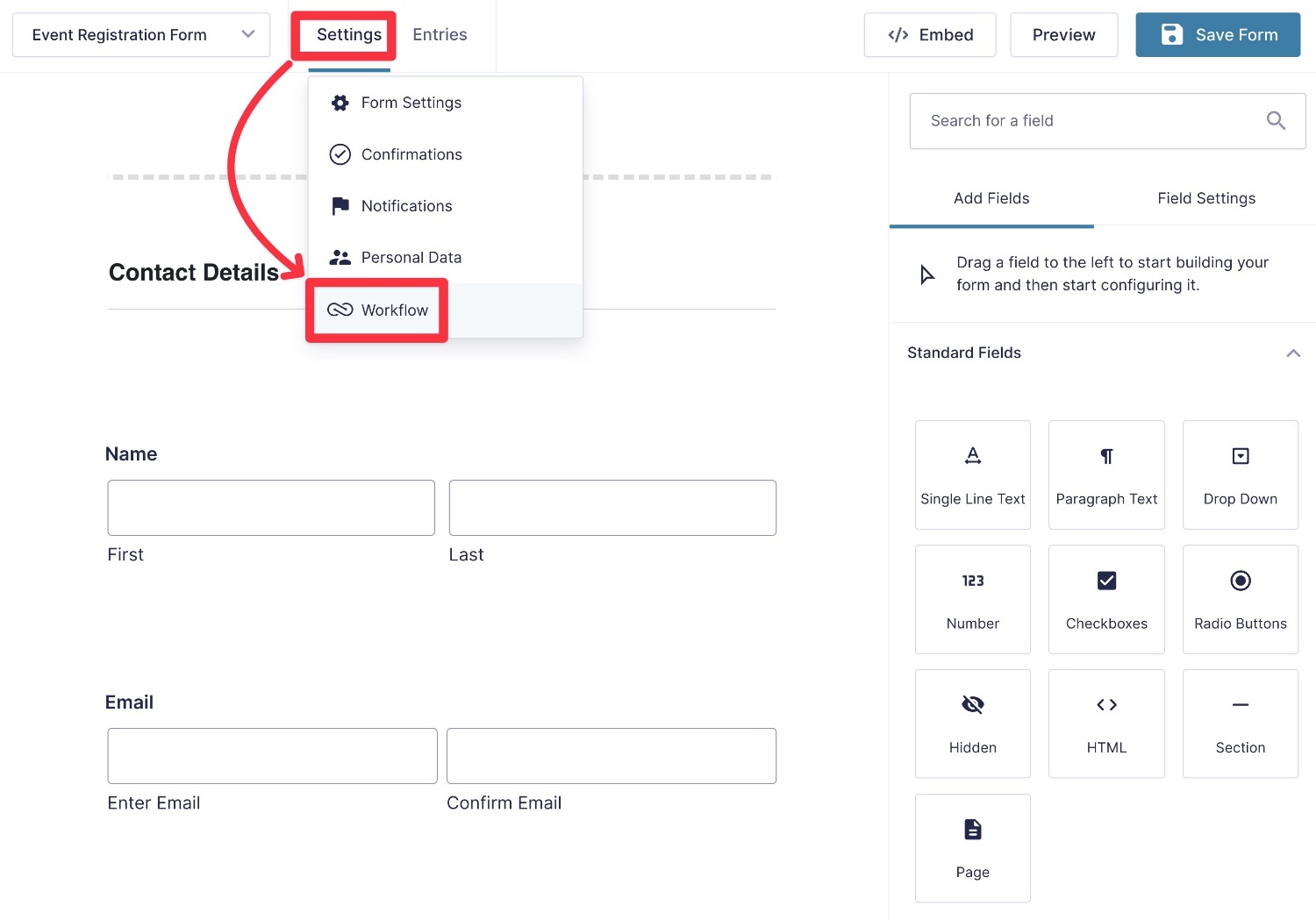 Open Gravity Flow settings