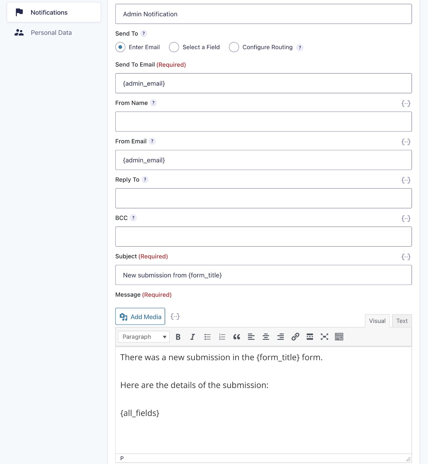 Email notifications