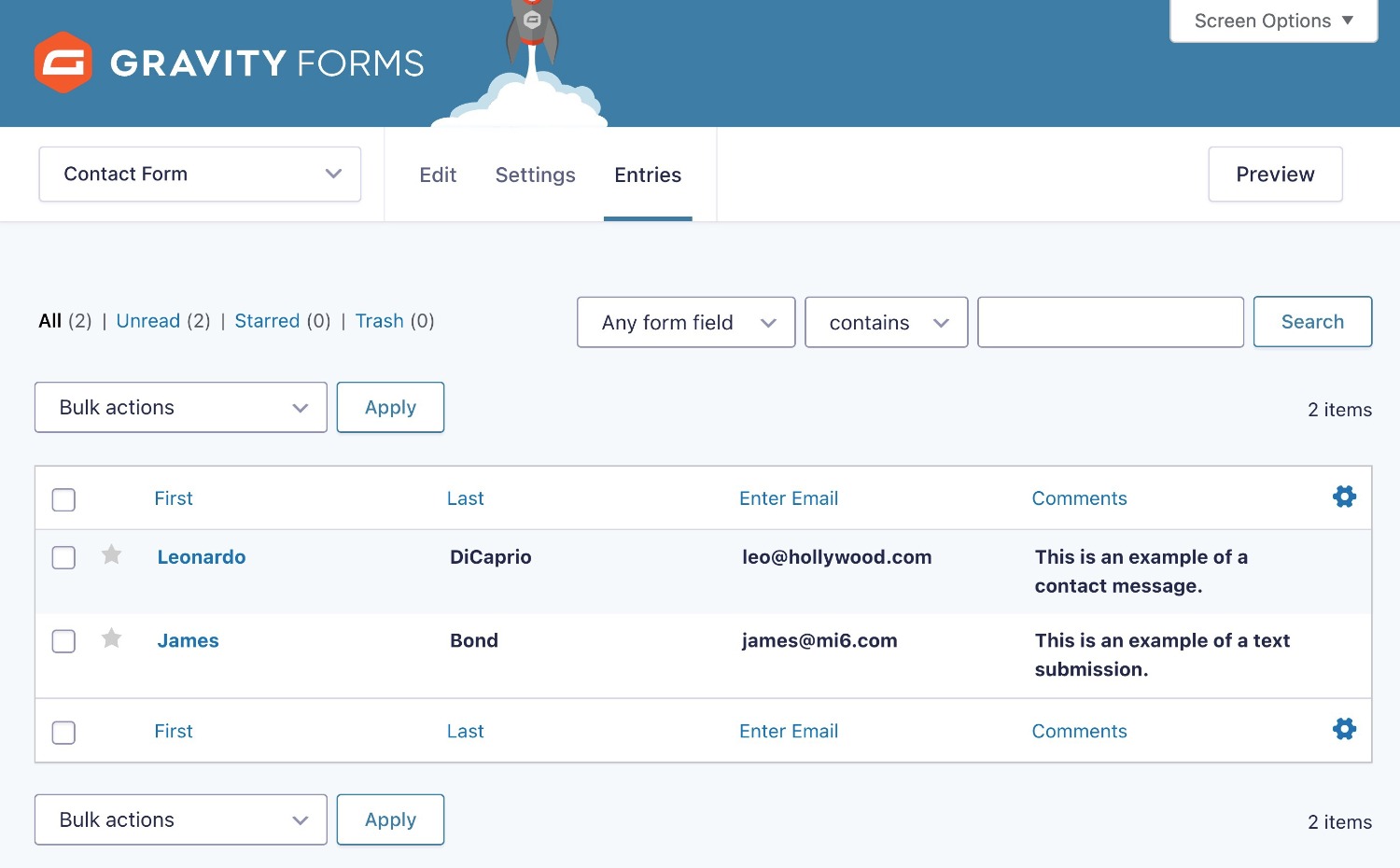 Entry management