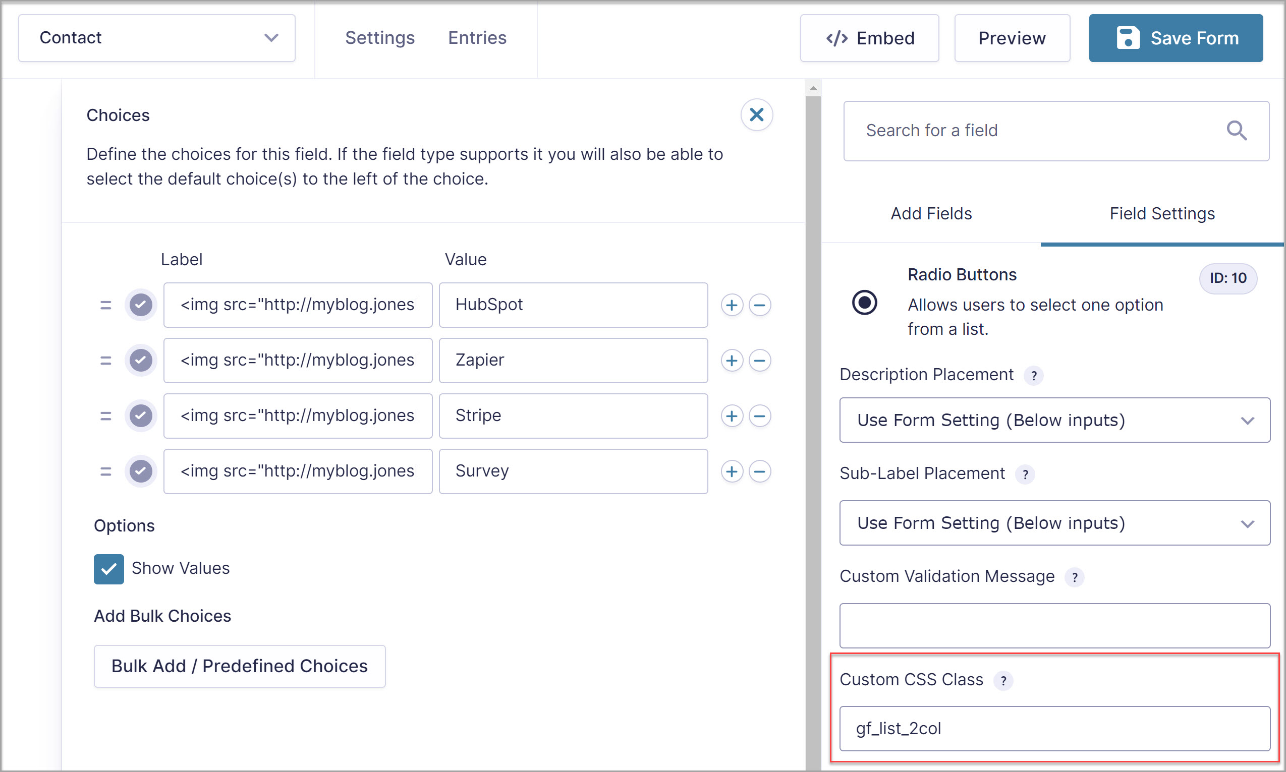 Choices Custom CSS Class