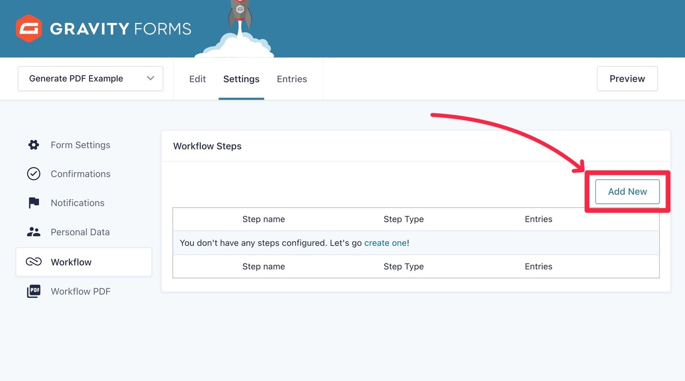 Create a new workflow step