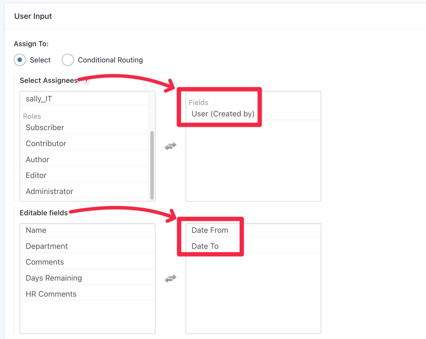 Allow edit fields