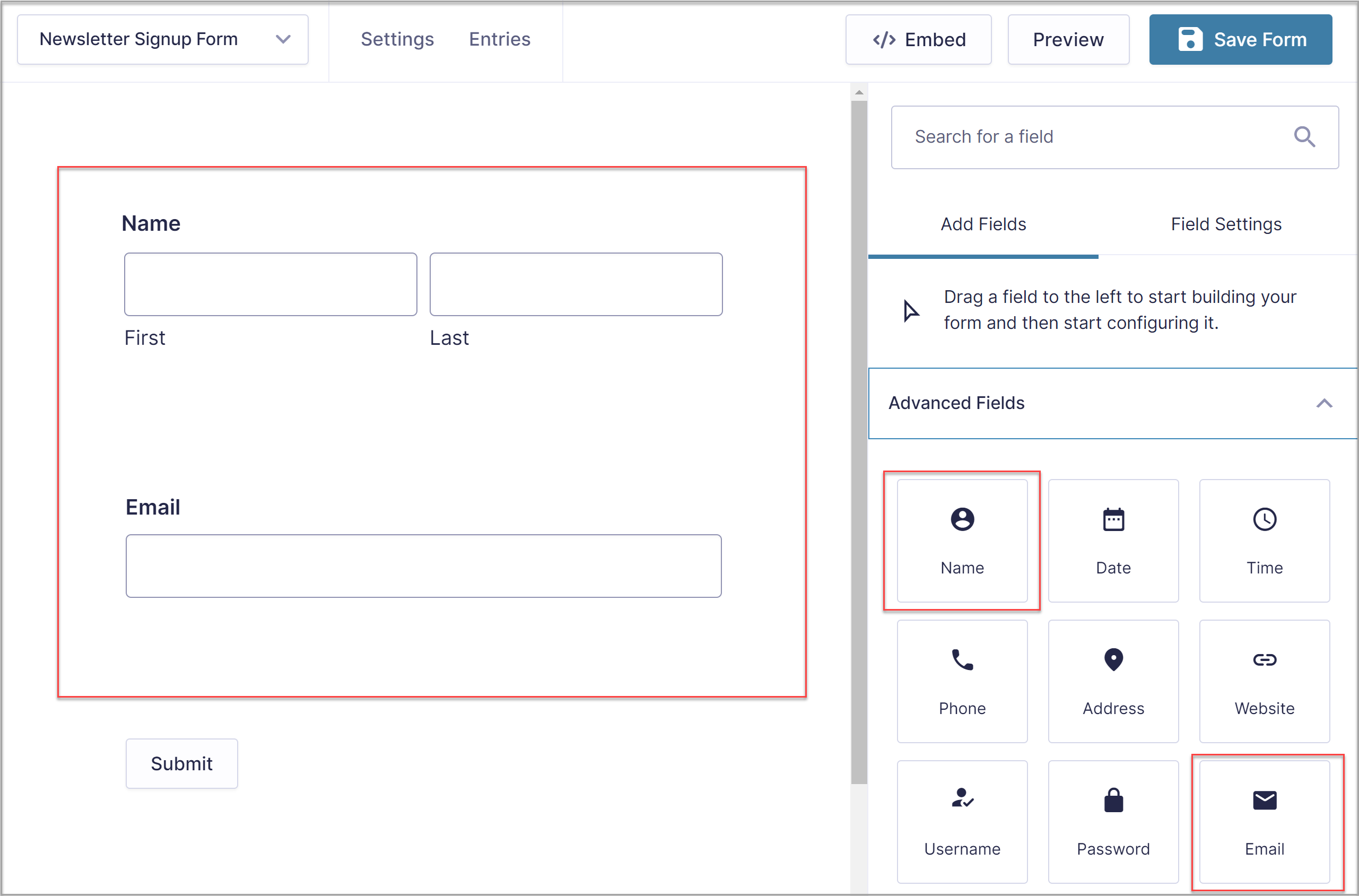 Newsletter Signup Form AWeber