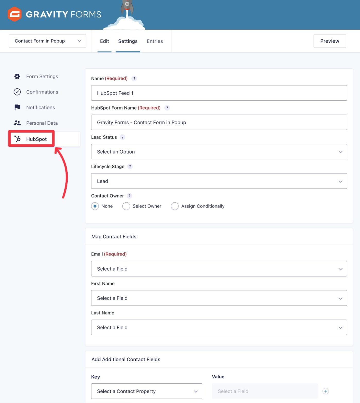 Settings for an addon