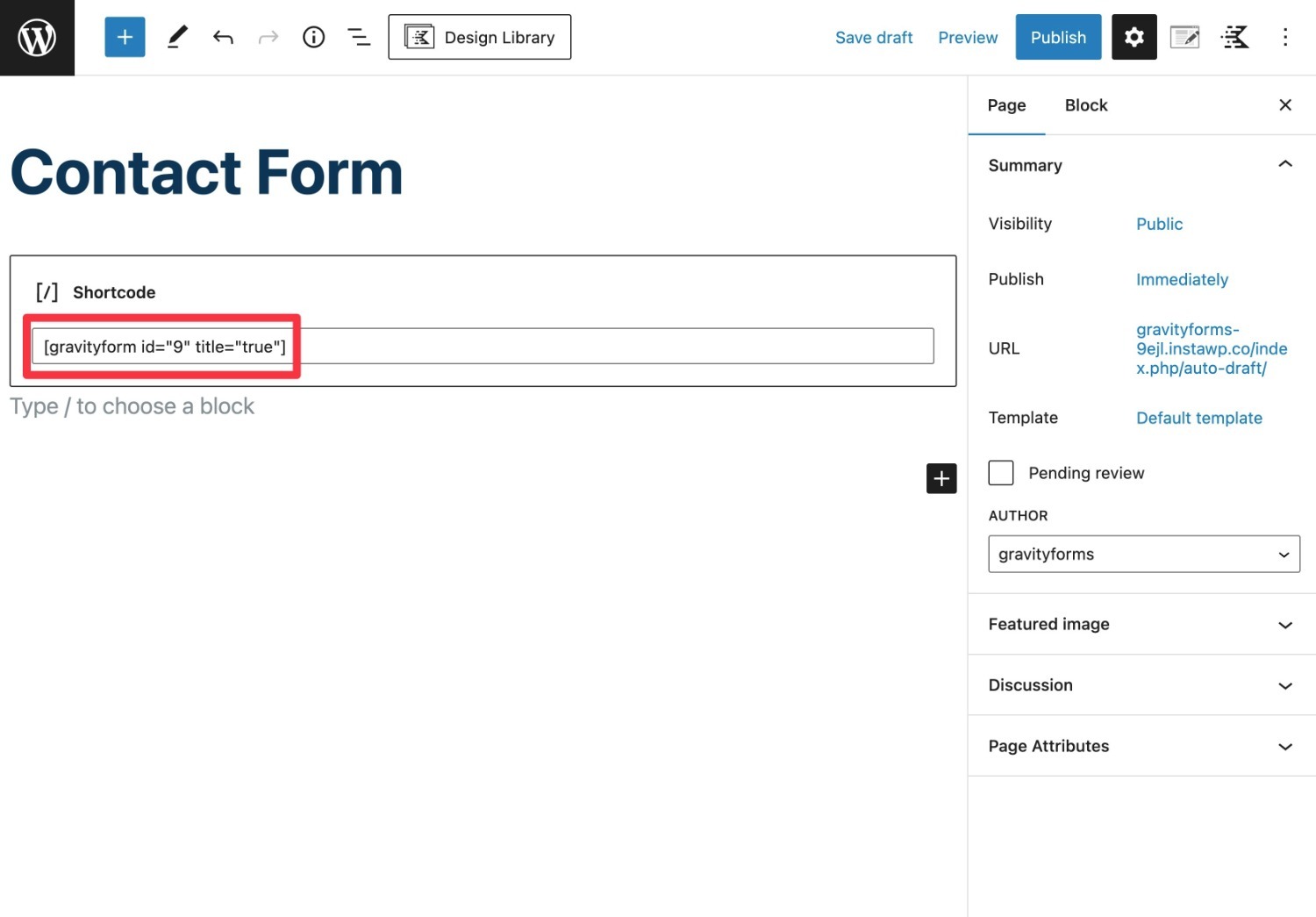 Adding Gravity Forms shortcodes to the editor