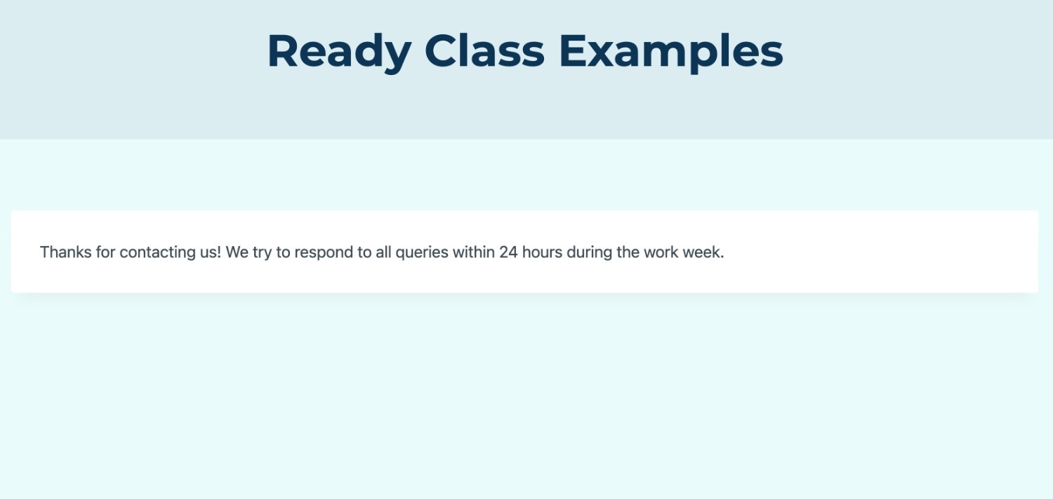 Confirmation without ready class