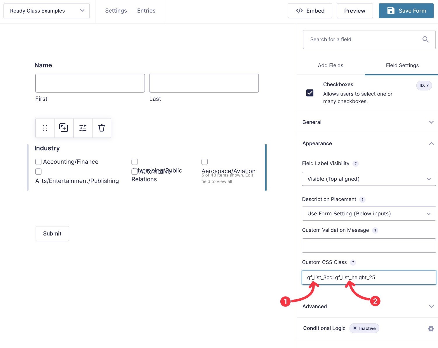 Adding multiple ready classes