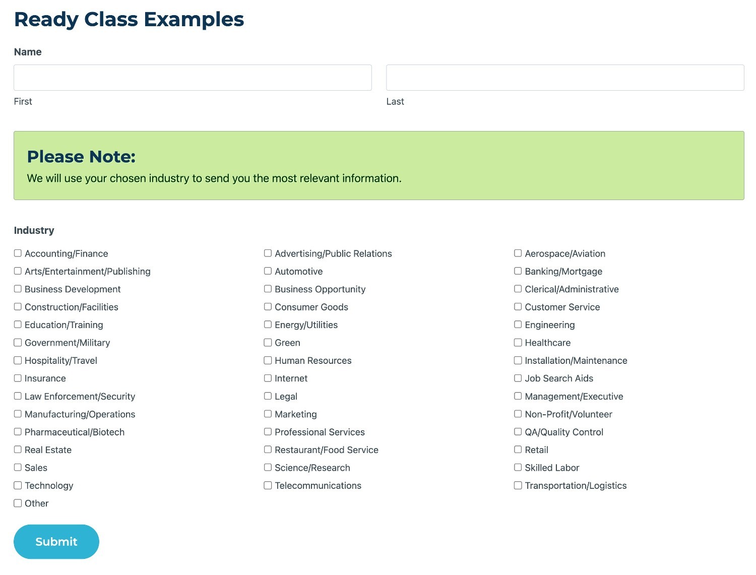Gravity Forms CSS Ready Classes for alerts