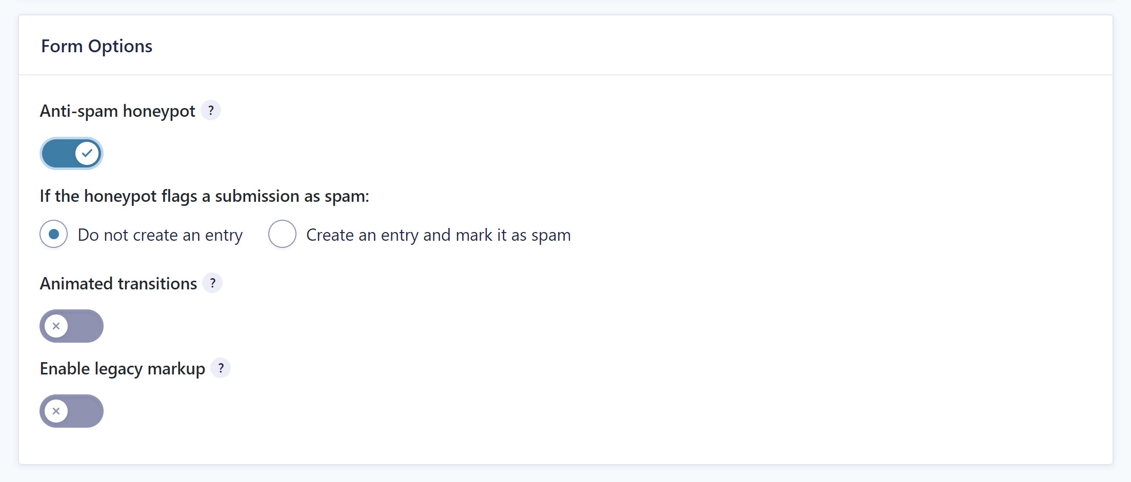 Form Options