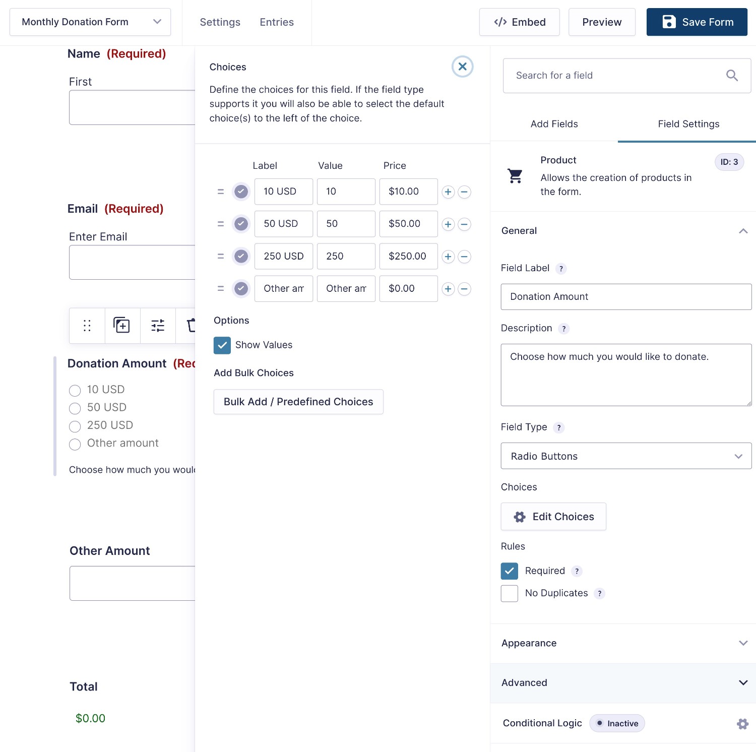 Customize the WordPress monthly donation form as needed