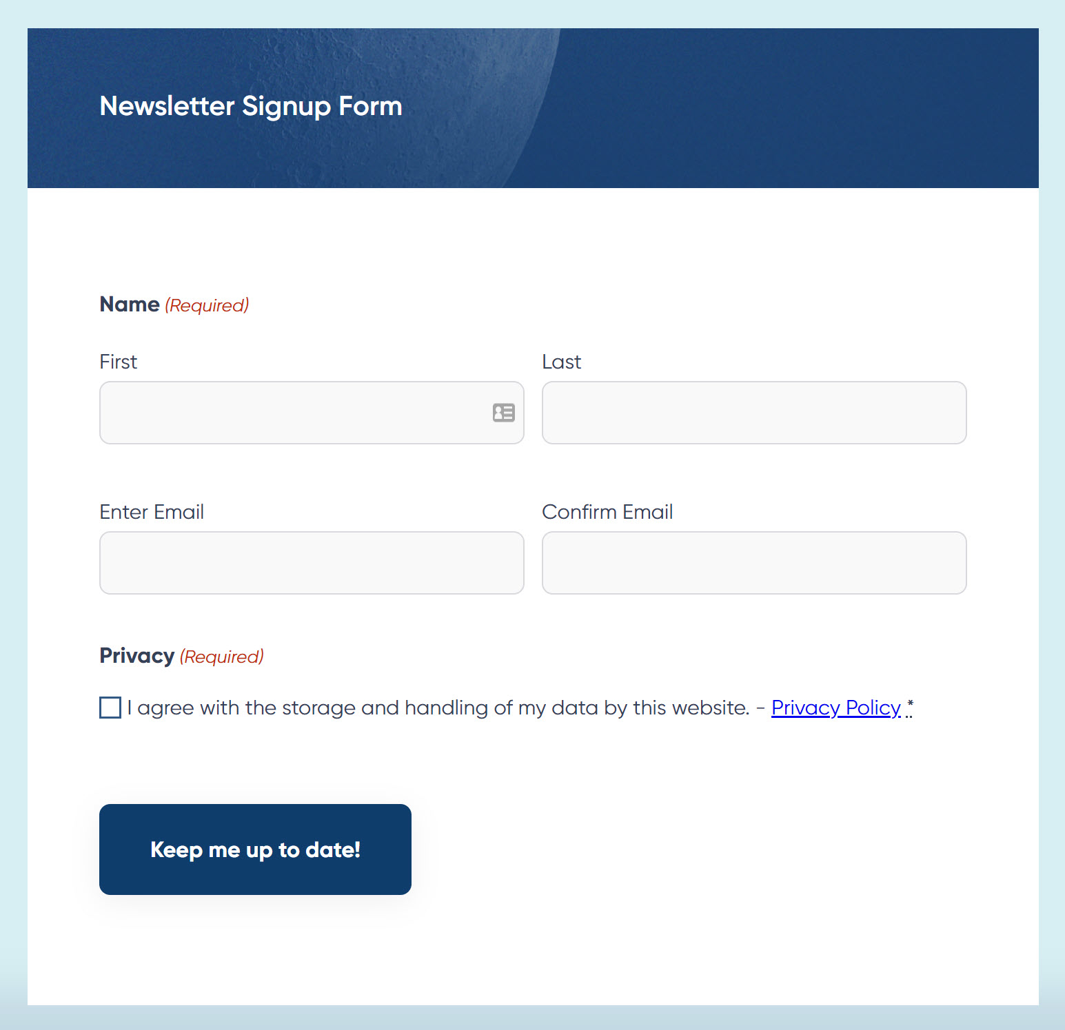 Newsletter Signup Form Nonprofit