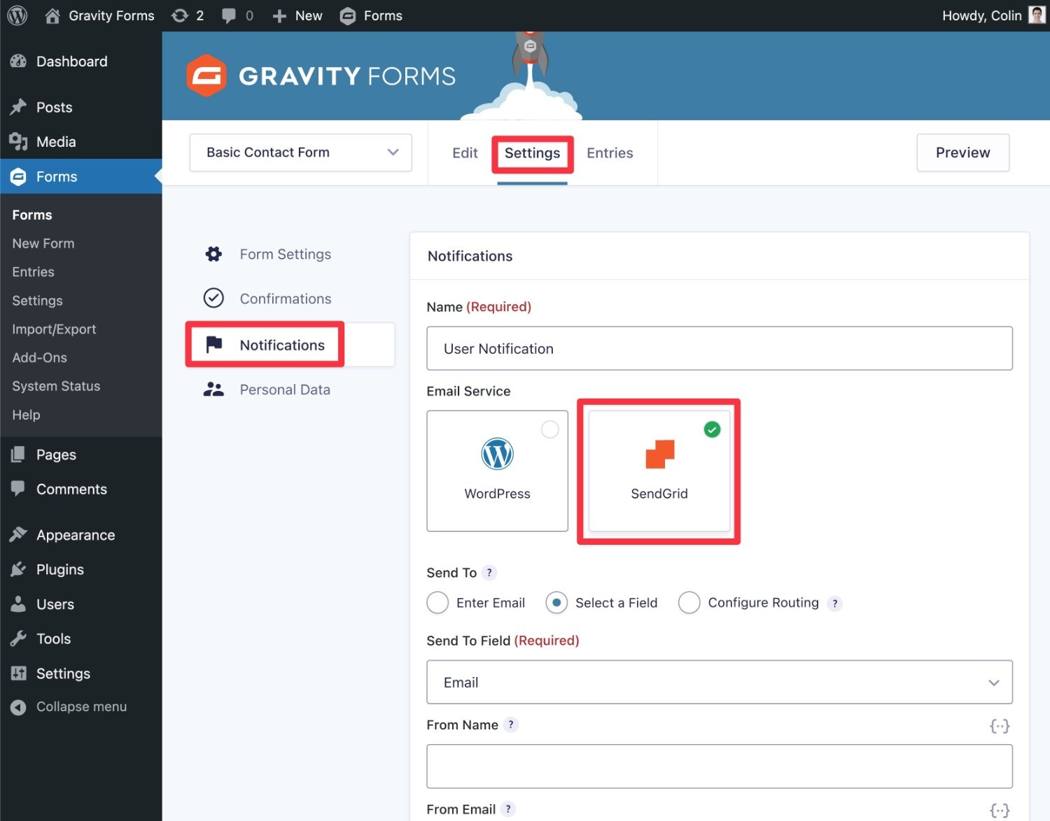 Set SendGrid as your email service