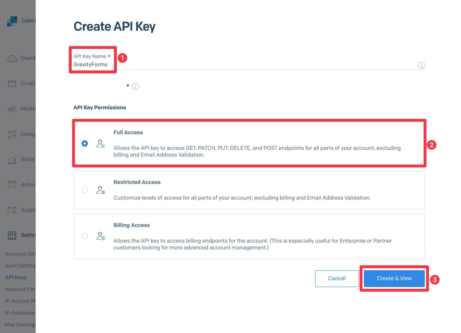 Set up the new SendGrid API key