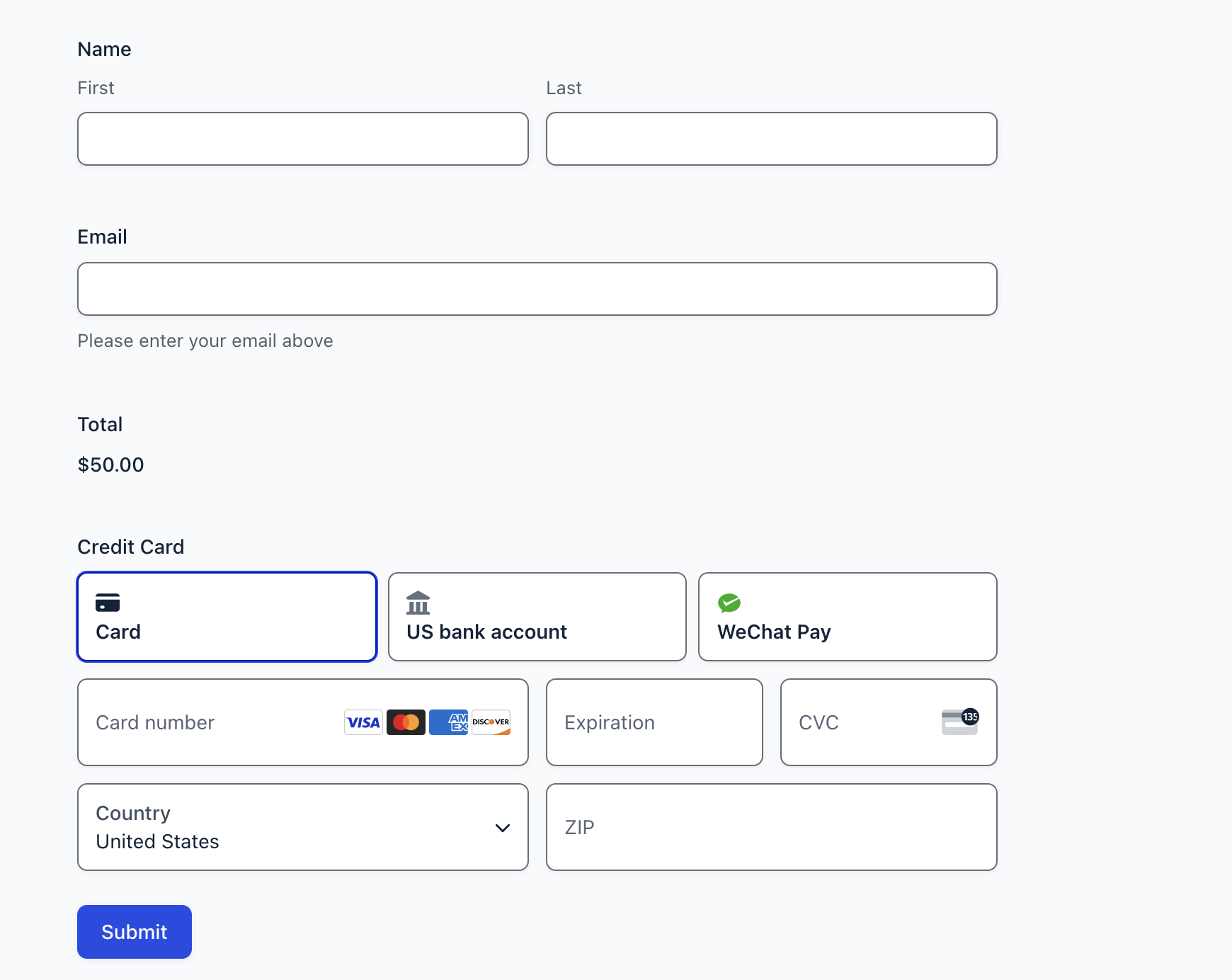 styled Payment Element