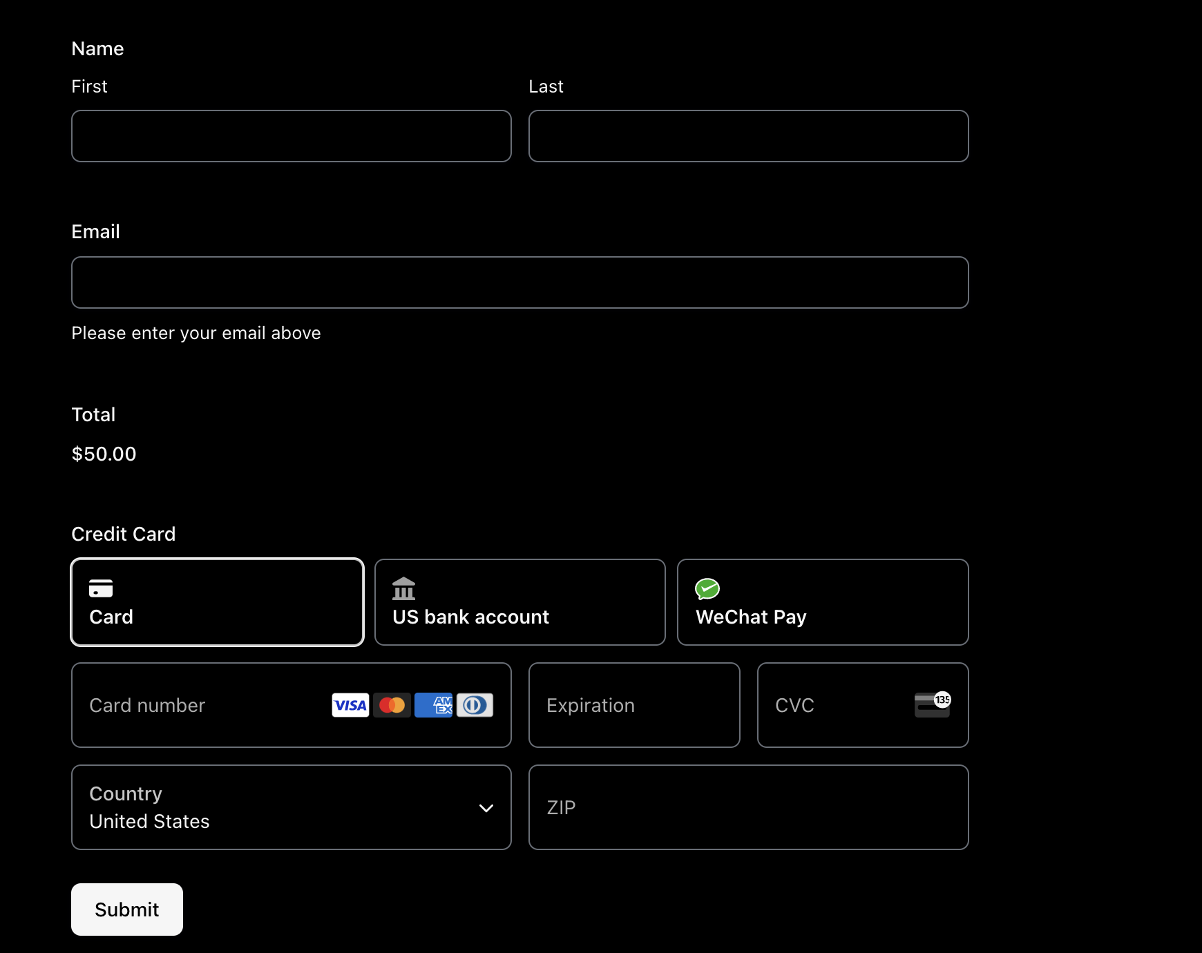 styled Payment Element