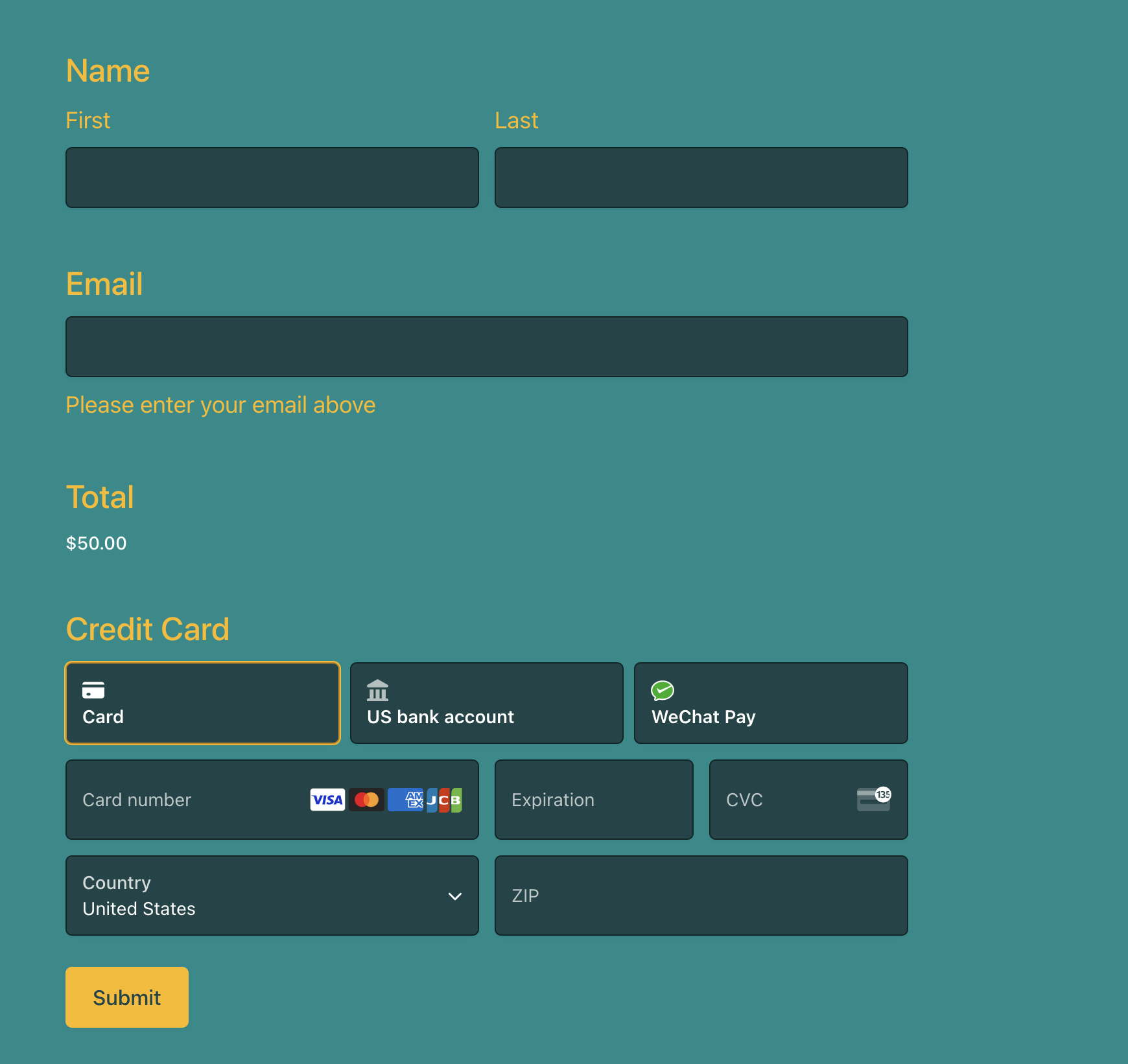 styled Payment Element