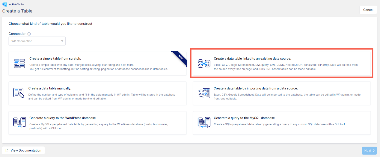 wpDataTables Add-On