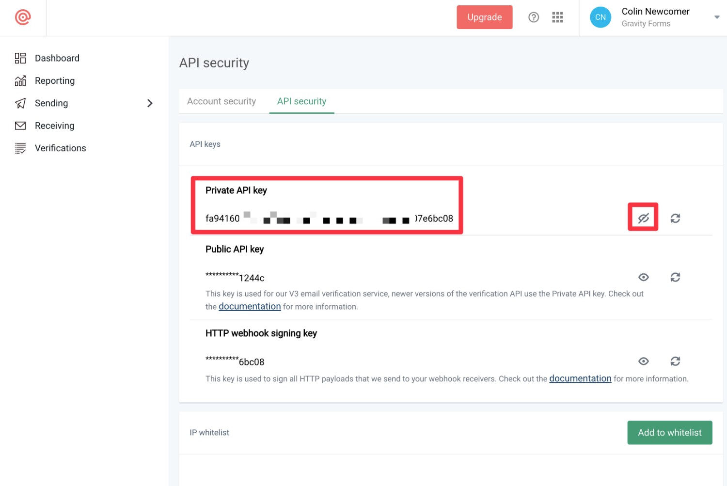 How to find Mailgun API key