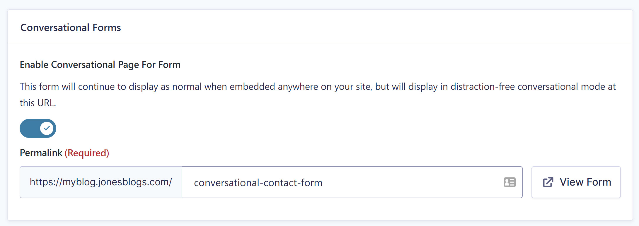 Conversational Forms URL