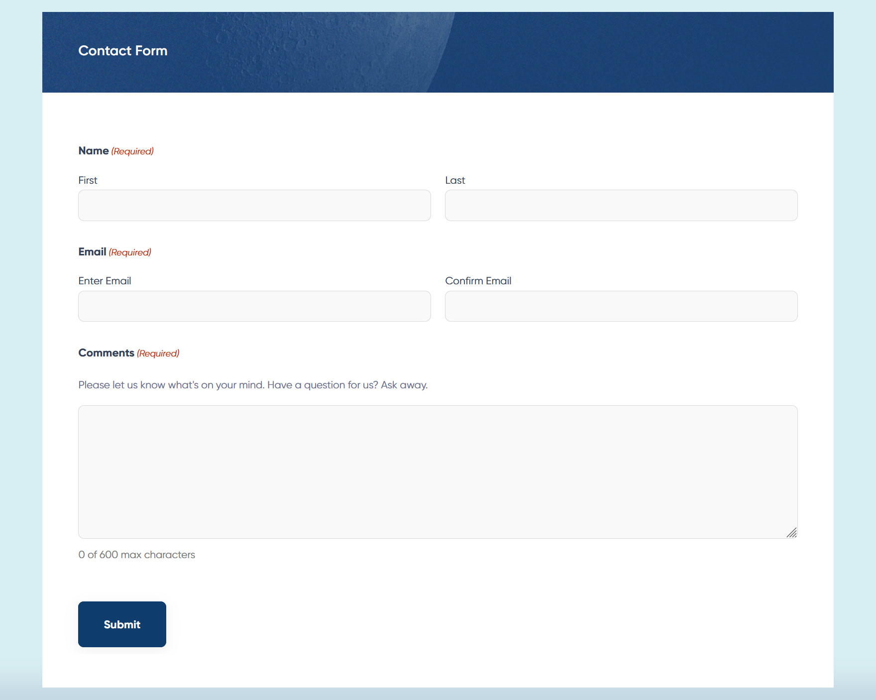 Gravity Forms Contact Form Template