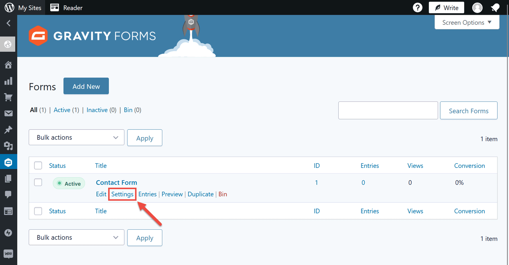 Mailchimp Settings Button