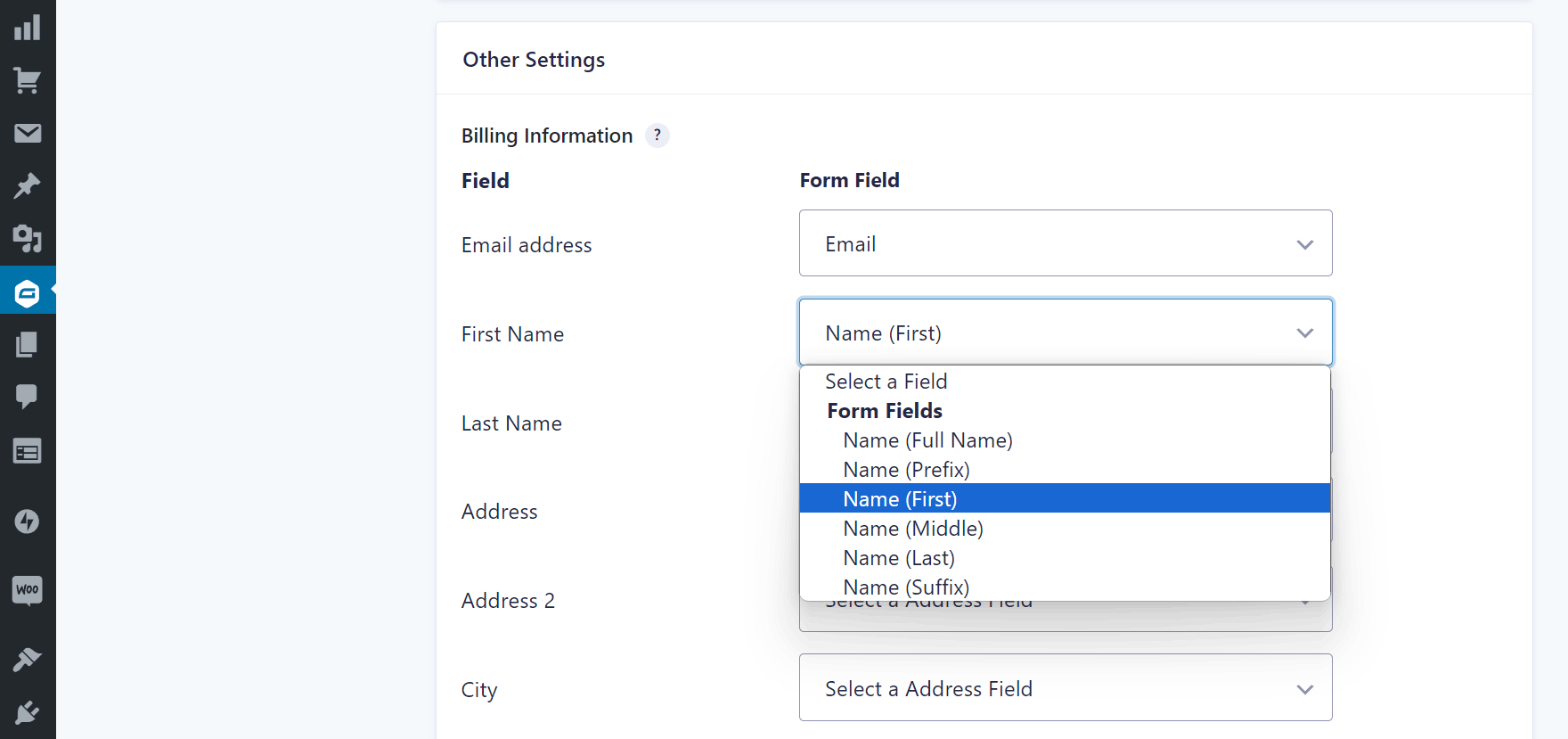 Square Feed Form Fields