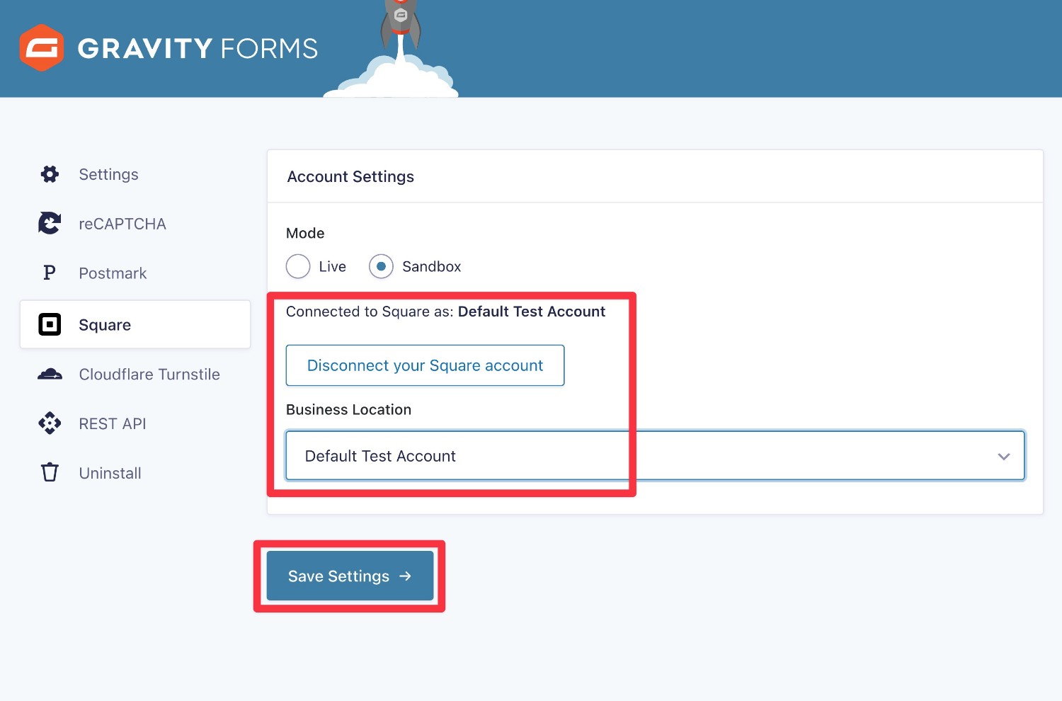 Choose Square account