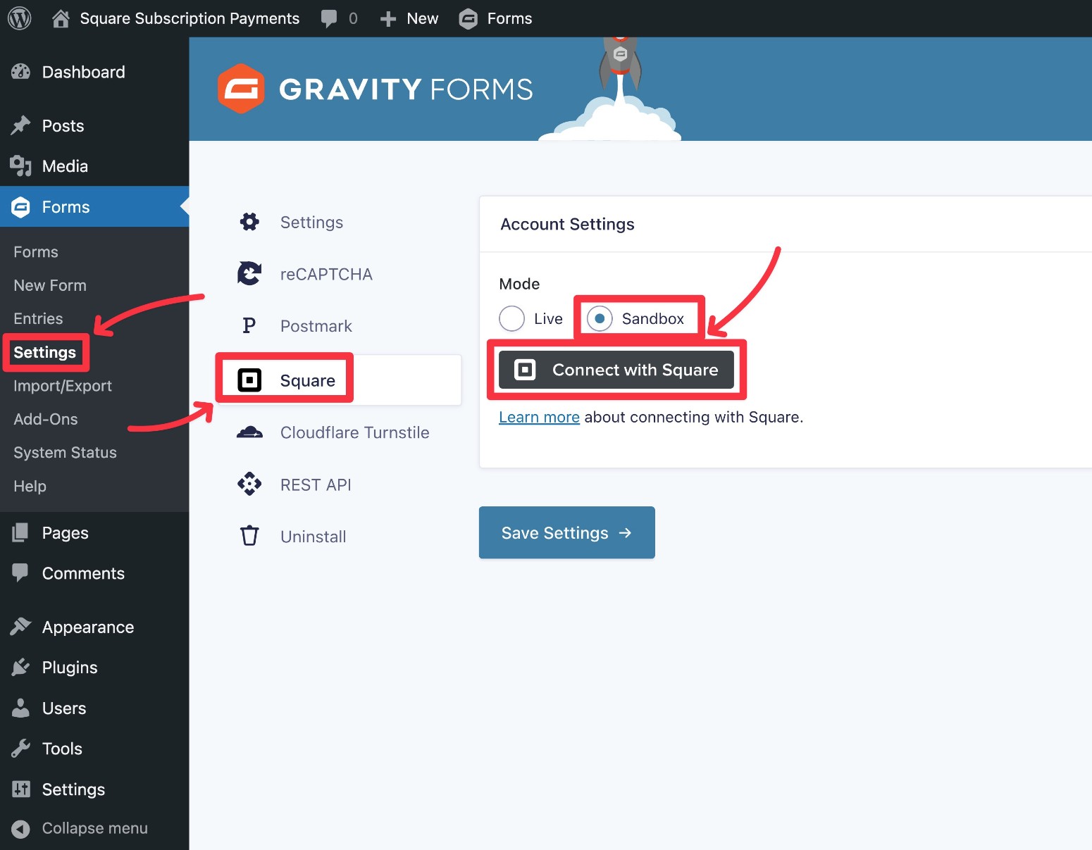 Connect WordPress to Square