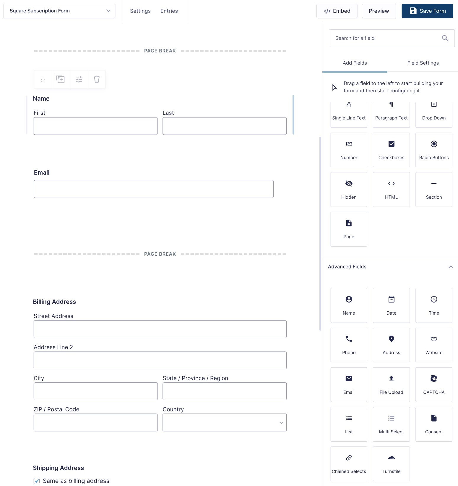 Add basic fields