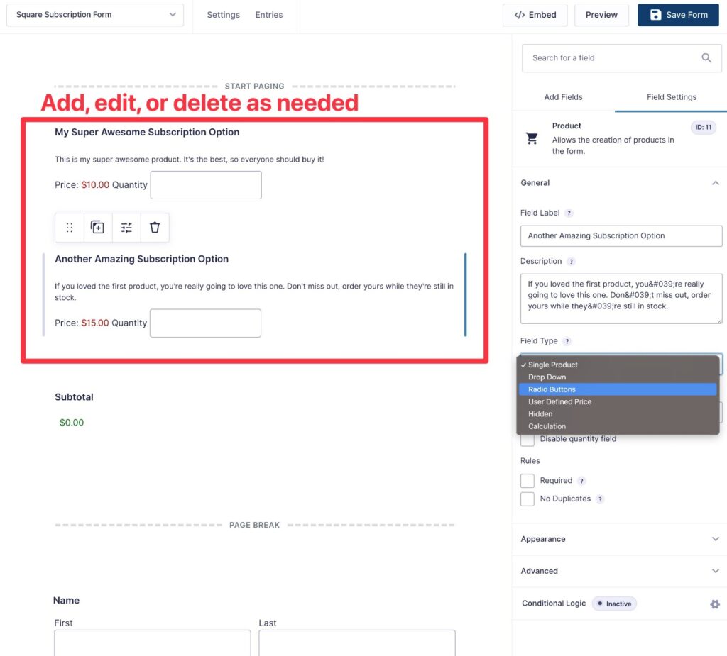 Take Subscribition How to Take Subscriptions with Square and Gravity Forms
