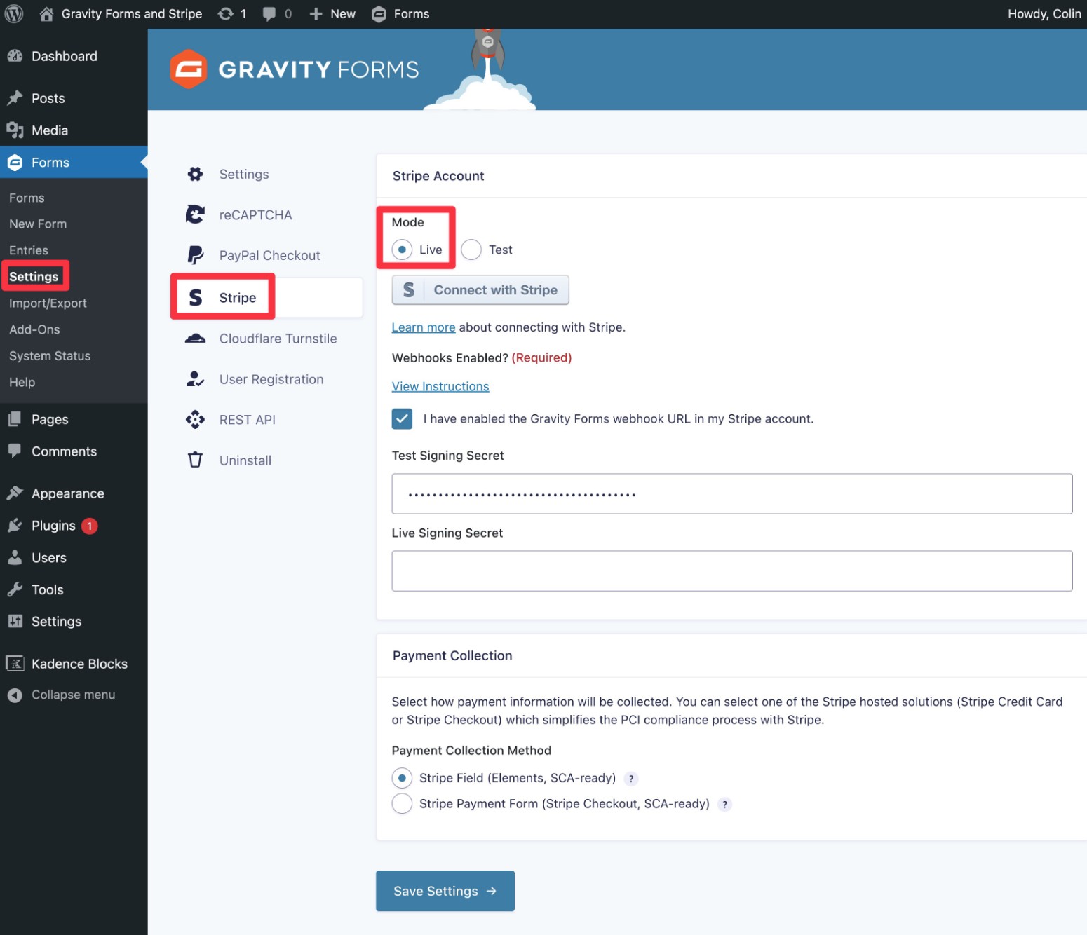 How to enable live payment process