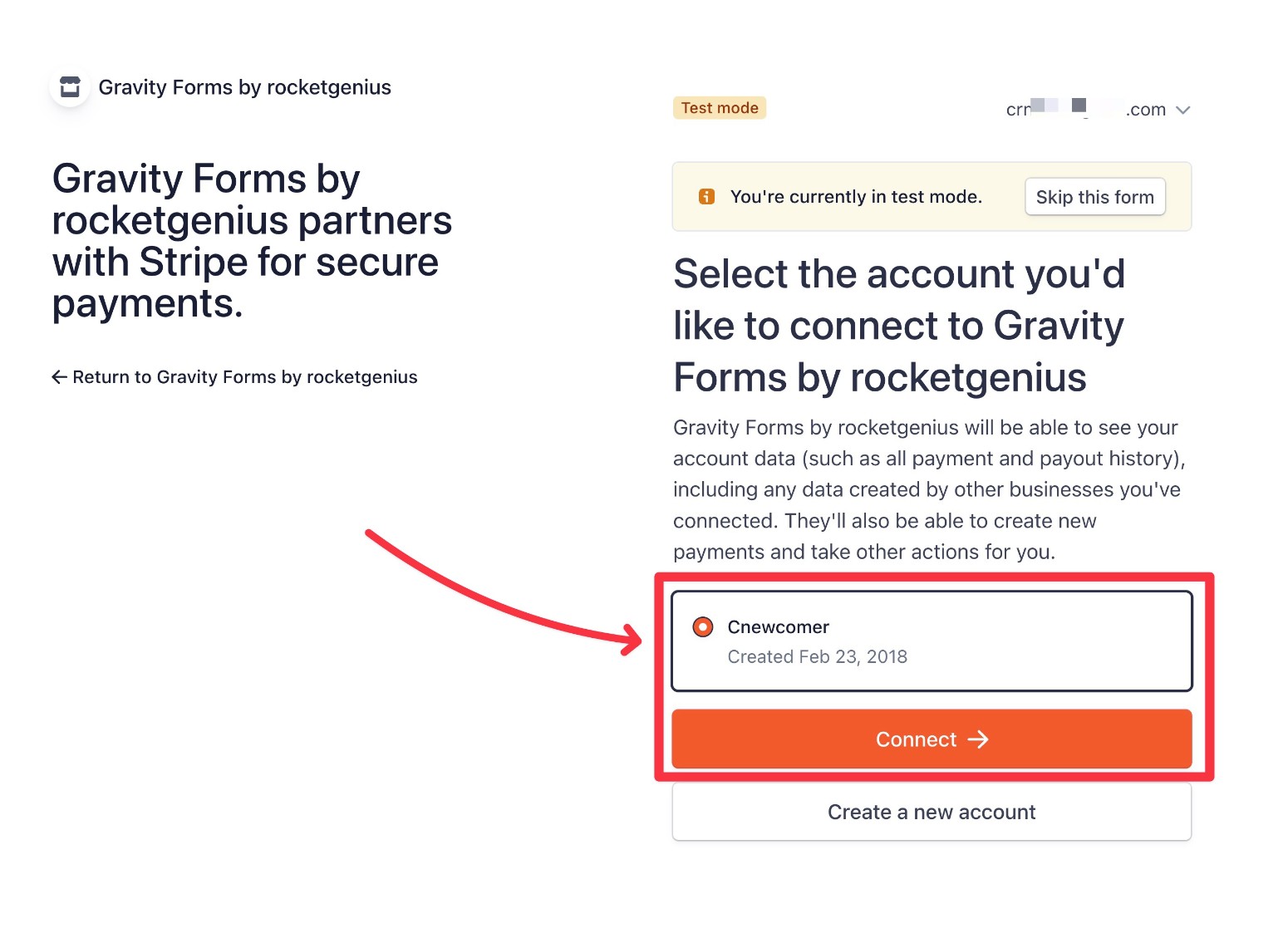 Authorize your Stripe account