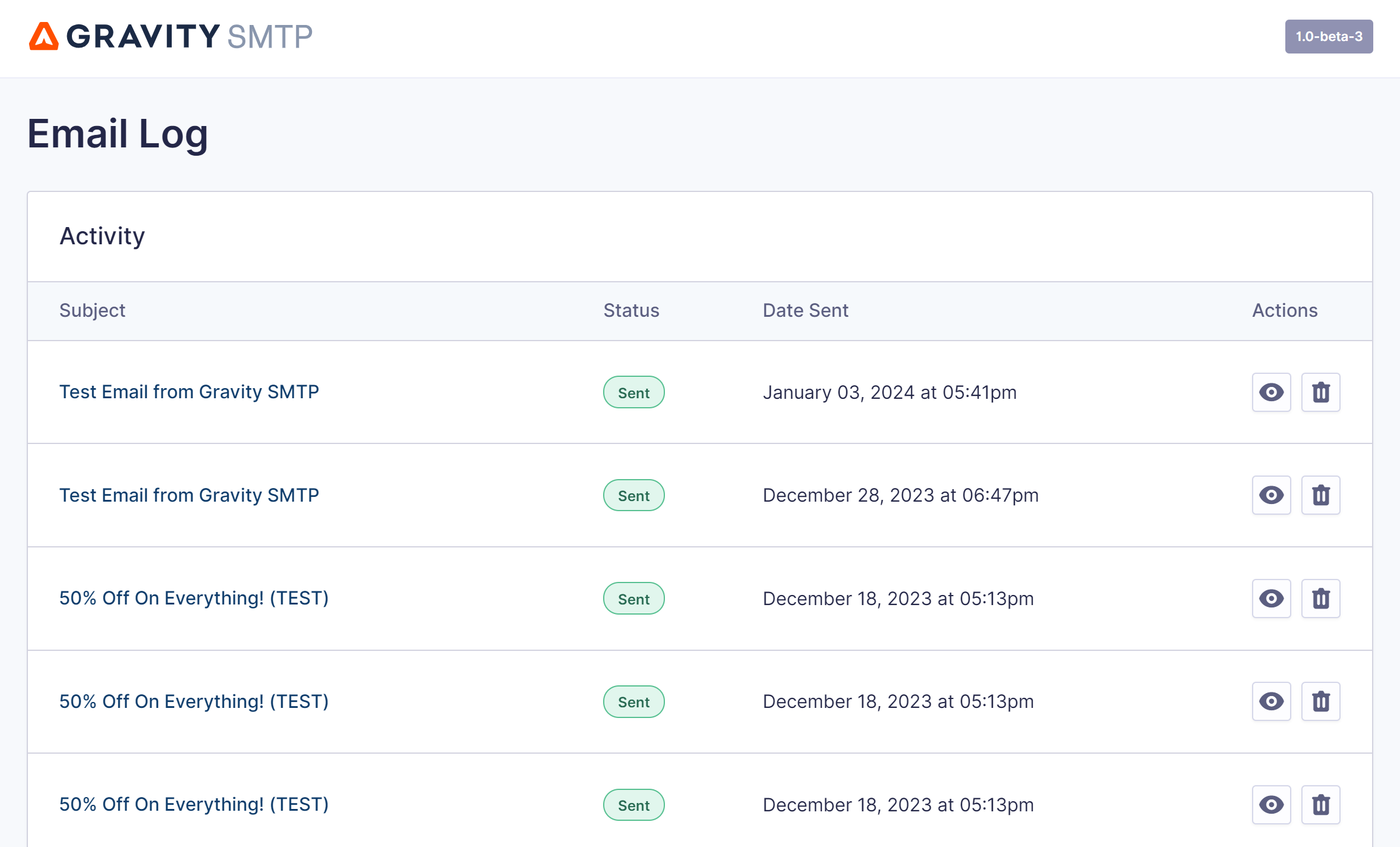 Email Log Beta 3