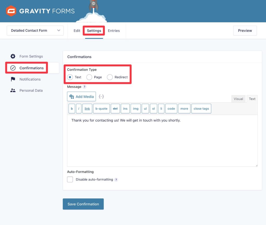 Create a WordPress Contact Form 2025 - Gravity Forms