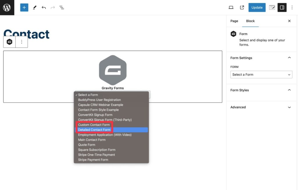 Create a WordPress Contact Form 2025 - Gravity Forms