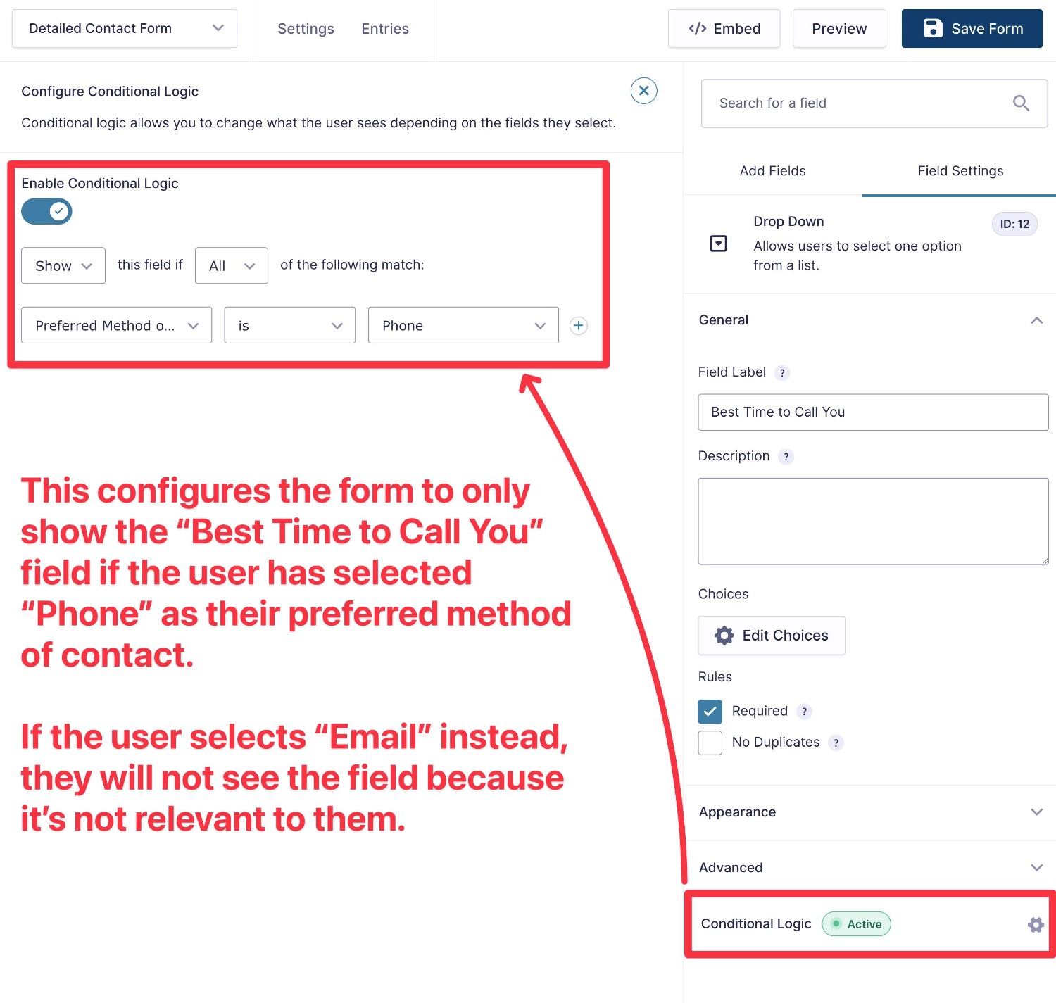 Using conditional logic