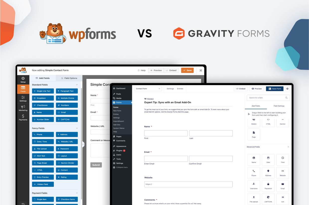 WPForms vs Gravity Forms