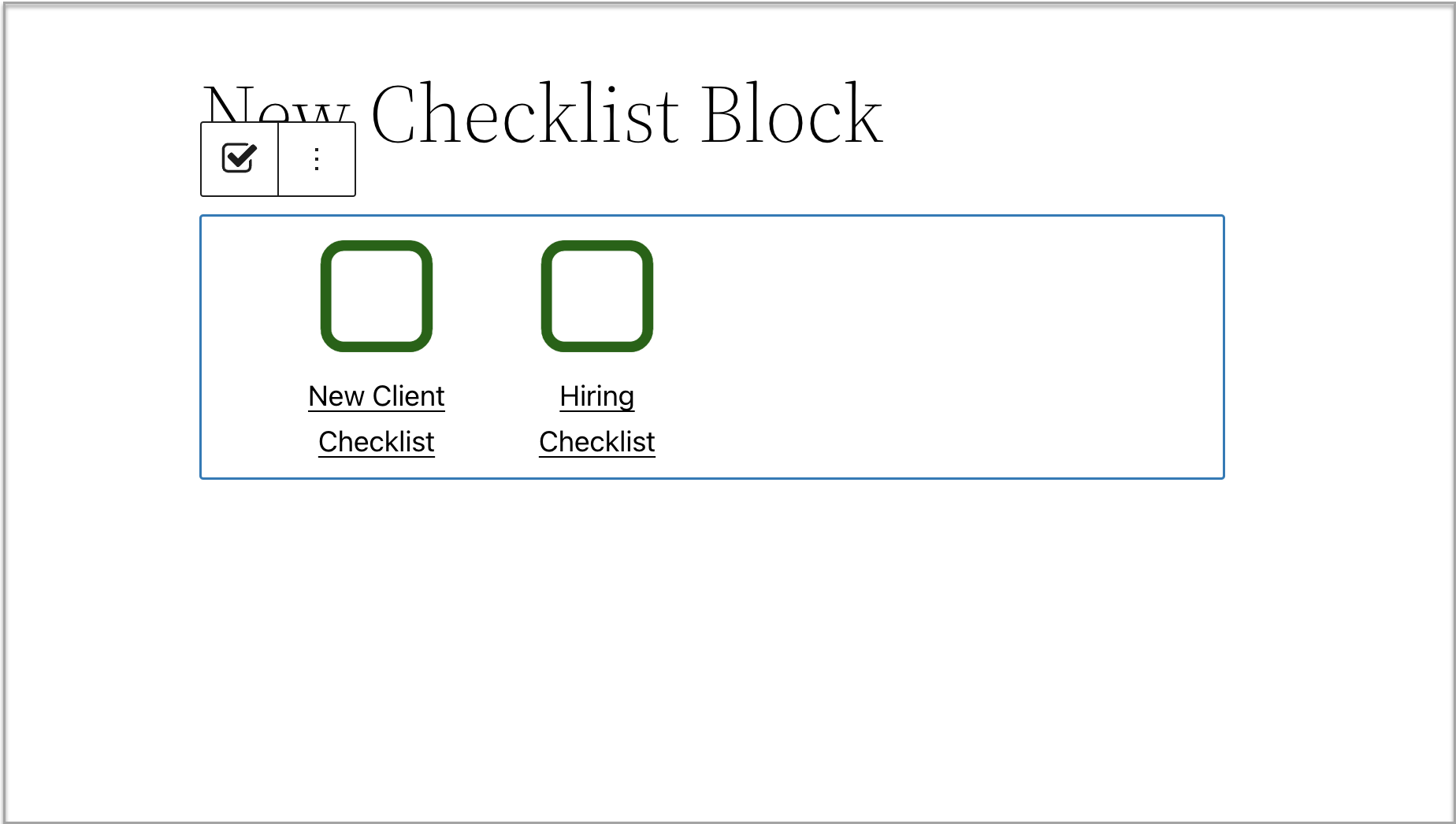 Checklists Block