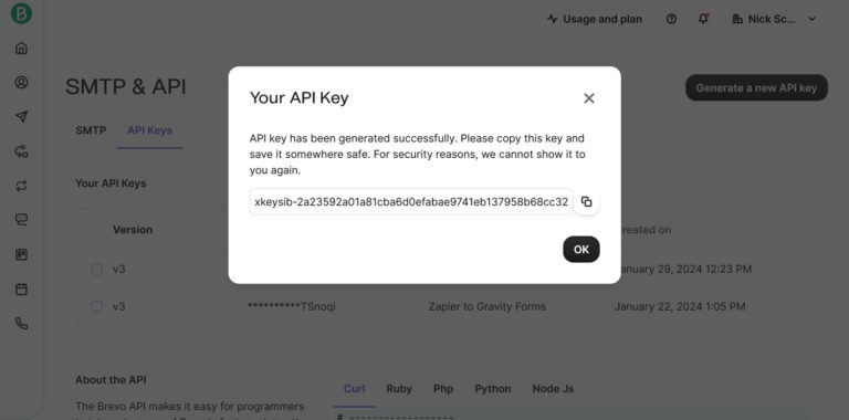 How to Send Form Entries to Brevo with Zapier - Gravity Forms