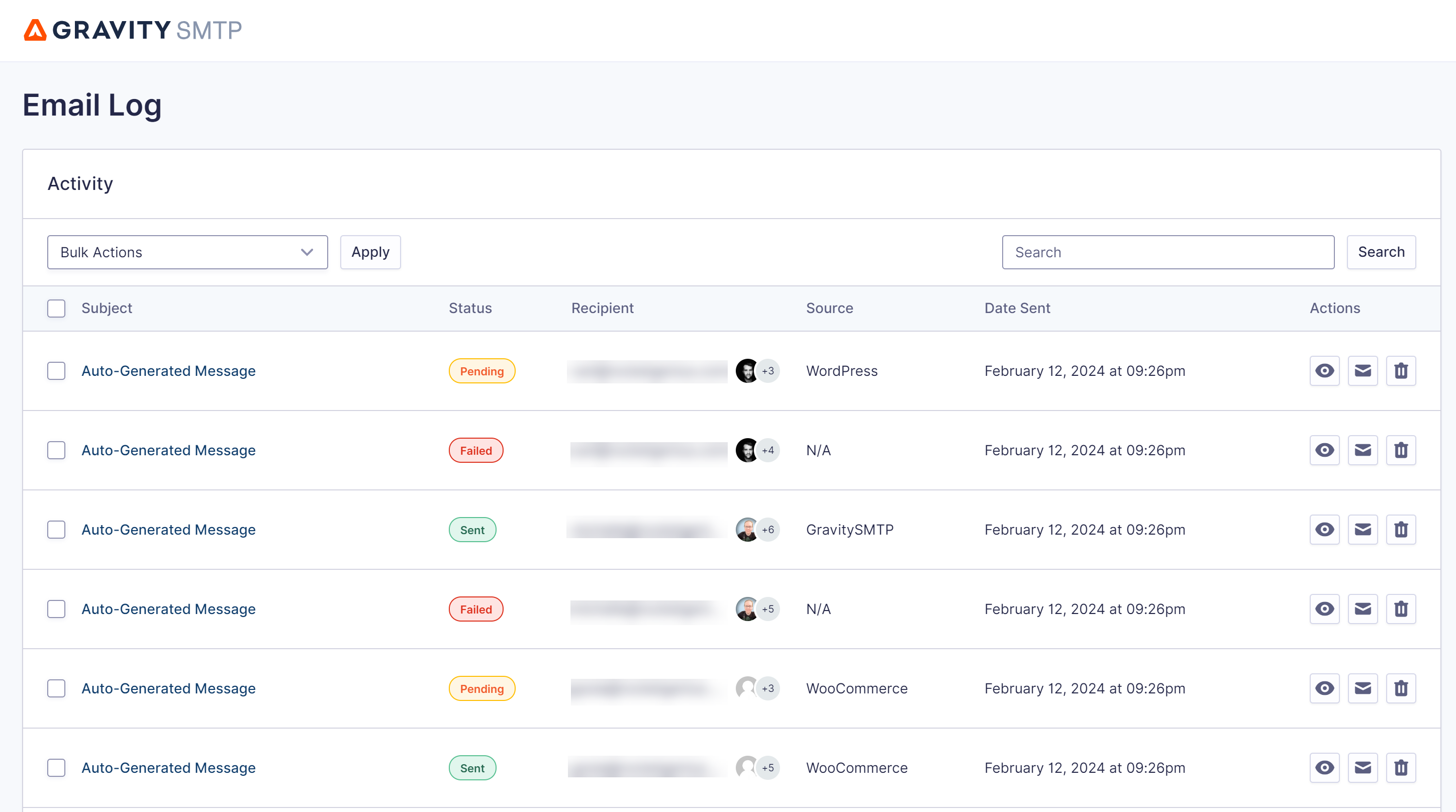 Gravity SMTP RC 5 Email Log