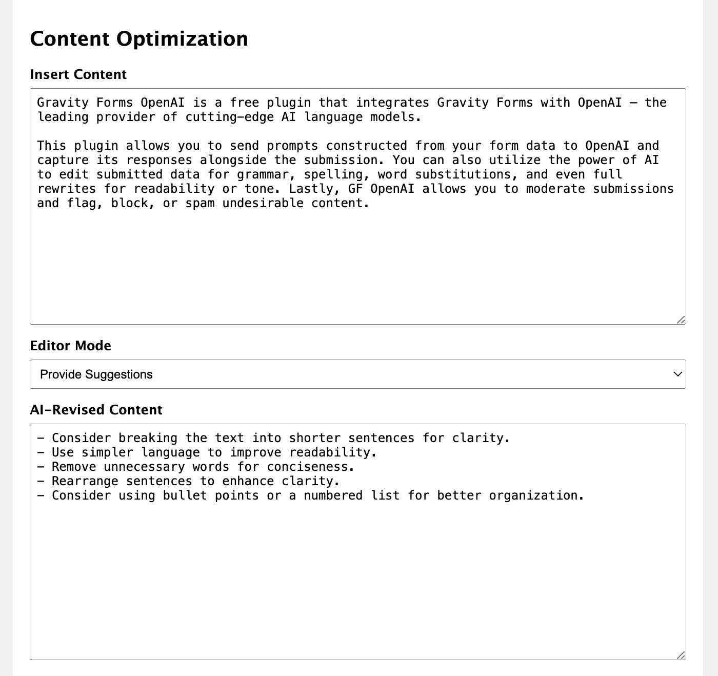 Provide-Suggestions-gravity-forms-openai