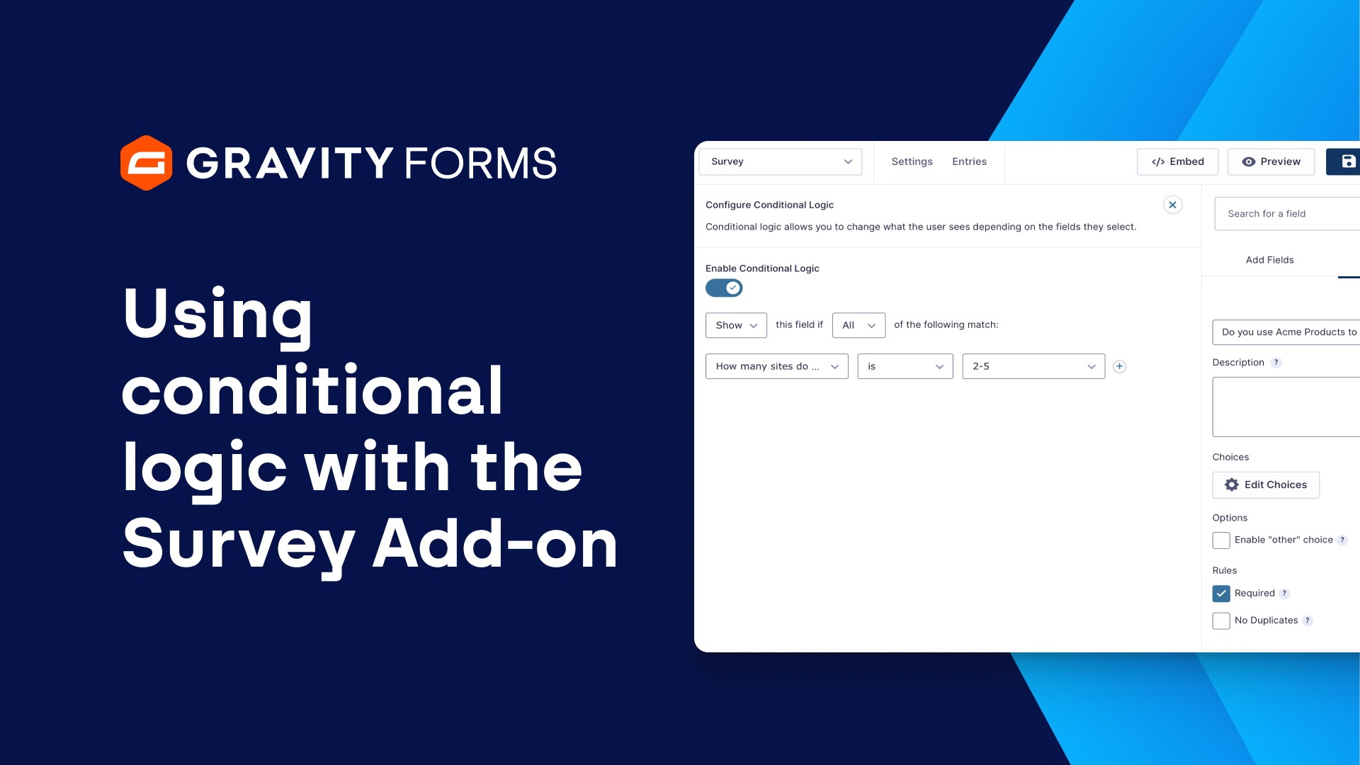 Using Conditional Logic with the Survey Add-On